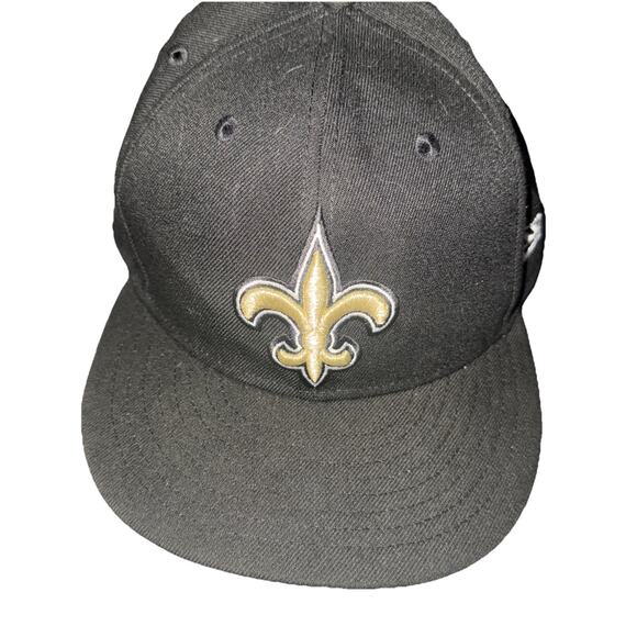 New Era Other - Era 59Fifty NFL New Orleans Saints Black Fitted Baseball Hat Cap Sz 7 1/2 E